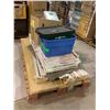 Image 1 : PALLET WITH SHELVING UNIT ELECTRICAL BOXES AND MORE