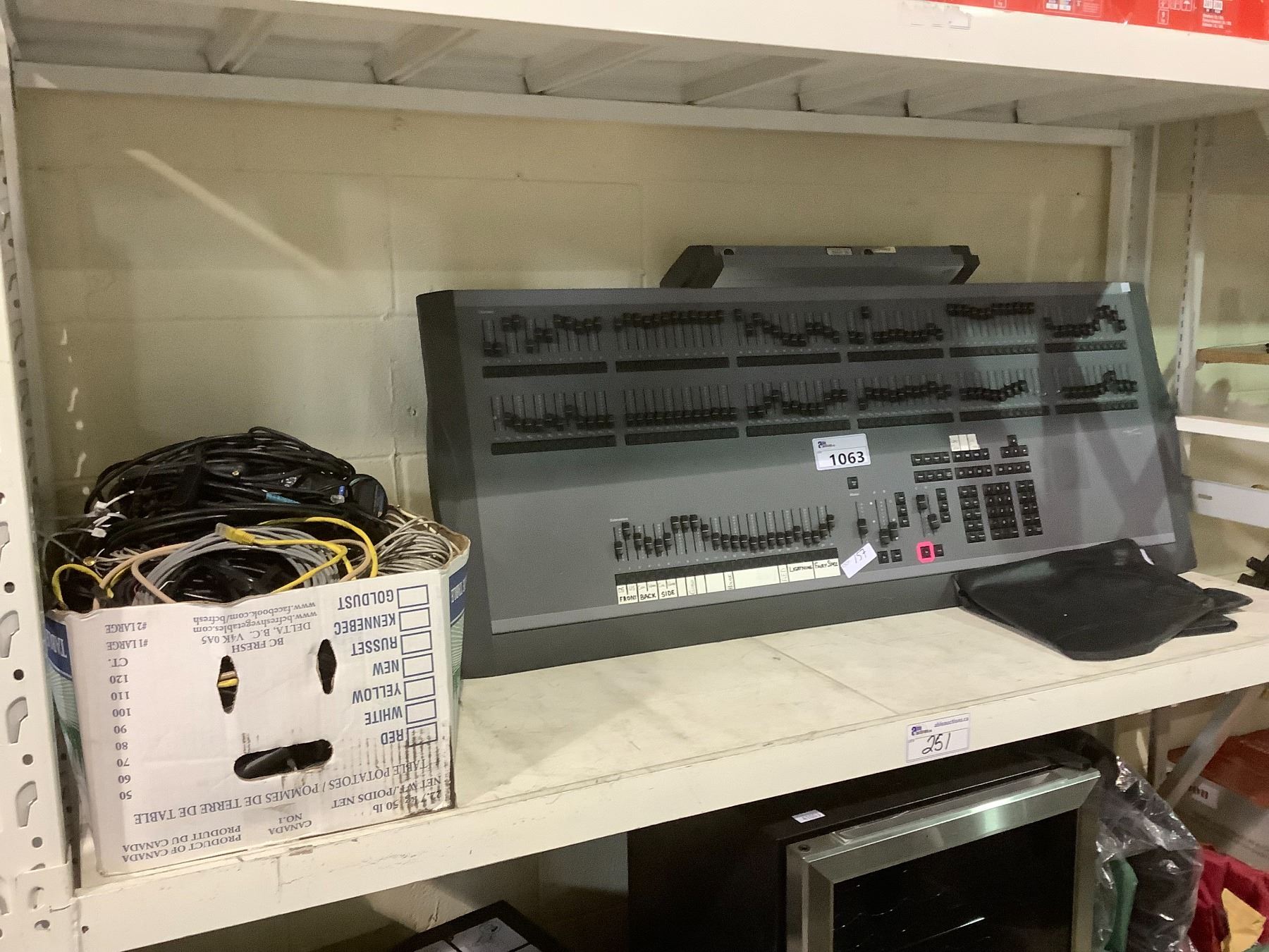 LIGHTING/STAGING CONTROL PANEL & BOX OF WIRES - Able Auctions