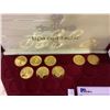 Image 2 : 24K GOLD PLATE OVER STERLING SILVER FRANKLIN MINT LIFE OF CHRIST COIN SET (INCOMPLETE)