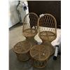 Image 1 : 2 WICKER PATIO CHAIRS WITH STOOLS