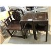 Image 1 : CHINESE ROSEWOOD MATCHING 2 SIDE TABLE AND CHAIR SET