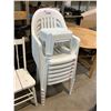 Image 1 : 6 STACKING RUBBERMAID CHAIRS AND 2 STOOLS