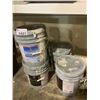 Image 1 : 5 ASSORTED PALES OF ASSORTED PAINT AND PRIMER