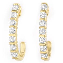 OVERSTOCK .75ctw DIAMOND HOOP EARRINGS 14KT YELLOW GOLD