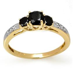 FAMOUS!!! 0.80ctw WHITE & BLACK DIAMOND RING 14KT GOLD