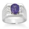 Image 1 : MEN'S 2.56ctw ACA DIAMOND & TANZANITE RING WHITE GOLD