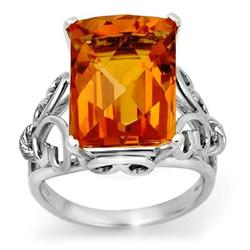 ACA CERTIFIED 9.0ctw CITRINE LADIES RING WHITE GOLD