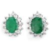 Image 1 : CERTIFIED 3.85ctw DIAMOND & EMERALD EARRINGS WHITE GOLD