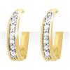 Image 1 : STUNNING 0.20 ctw DIAMOND HOOP EARRINGS YELLOW GOLD