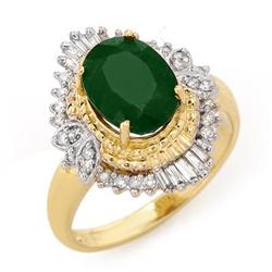 ACA CERTIFIED 2.58ctw EMERALD & DIAMOND RING 14KT GOLD