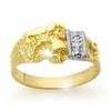Image 1 : CERTIFIED QUALITY .01ctw DIAMOND MEN'S RING YELLOW GOLD