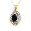 Image 1 : CERTIFIED 3.88ctw SAPPHIRE & DIAMOND PENDANT 14K GOLD