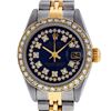 Image 1 : Rolex Ladies 2 Tone Quickset 18K Blue String Diamond Datejust Wristwatch