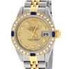 Image 1 : Rolex Ladies Quickset 2 Tone Champagne Diamond & Sapphire Datejust Wristwatch 26