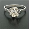 Image 2 : Antique Art Deco Platinum 0.78 ctw Old Mine Cut Diamond Filigree Engagement Ring