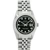 Image 2 : Rolex Mens Stainless Steel Black String Diamond 36MM Oyster Perpetual Datejust