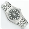 Image 3 : Rolex Mens Stainless Steel Black String Diamond 36MM Oyster Perpetual Datejust
