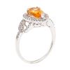 Image 4 : 1.97 ctw Pear Mixed Spessartite Garnet And Round Brilliant Cut Diamond Ring - 14