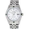 Image 2 : Rolex Mens Stainless Steel White Diamond & Emerald 36MM Datejust Wristwatch