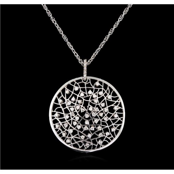 0.94 ctw Diamond Pendant With Chain - 14KT White Gold
