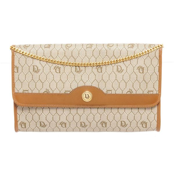 Christian Dior Beige Brown Trotter Chain Shoulder Bag