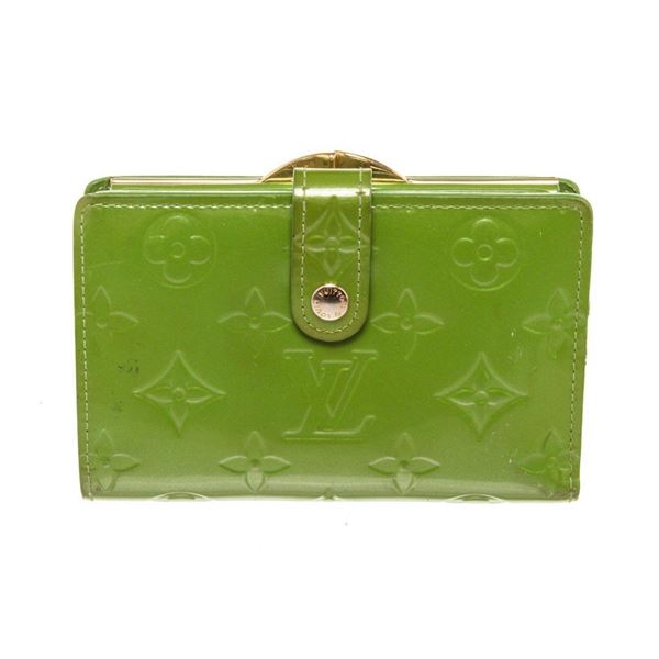 Louis Vuitton Green Vernis Leather French Wallet