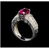 Image 4 : 14KT White Gold GIA Certified 2.35 ctw Tourmaline and Diamond Ring