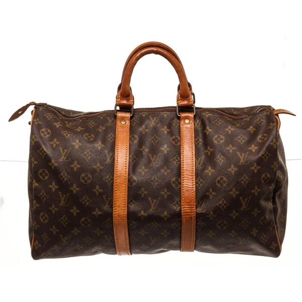 Louis Vuitton Brown Monogram Keepall 45cm Travel Bag