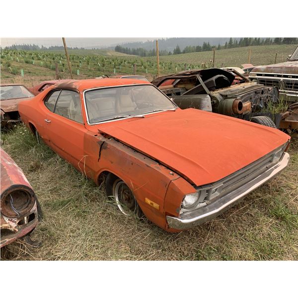 1972 Dodge Demon - has buckets, very rusty, column shift, for parts or restore