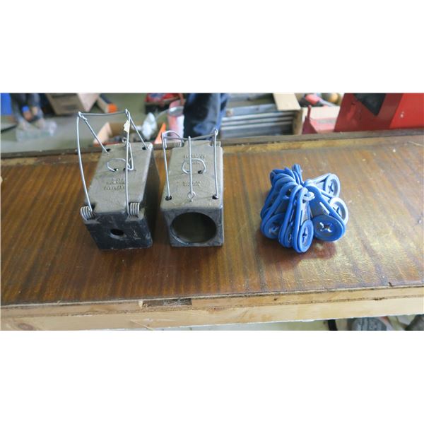 2 GOPHER TRAPS + TARP EYES