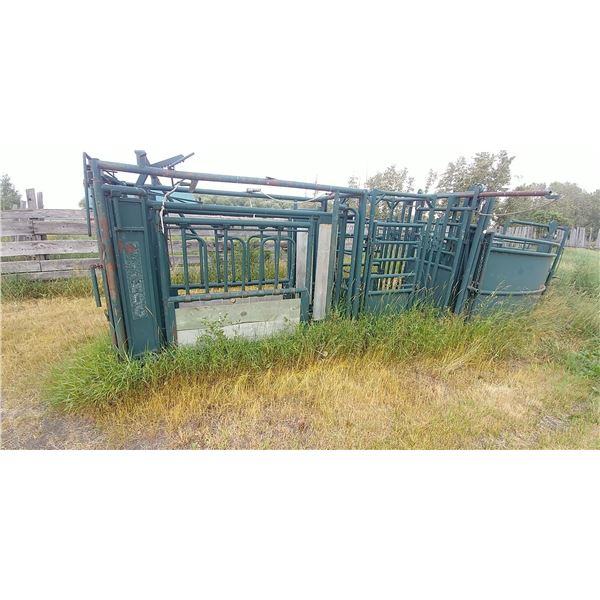 HEAVEY DUTY HI-HOG CATTLE HANDLING SYSTEM W/ SQUEEZE, PALPATION CAGE AND ALLEY SYSTEM