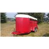 Image 1 : 16' FACTORY BUILT LIFT OFF STOCK TRAILER, INSIDE SWIG GATE, REAR W\SWING AND SLIDING DOORS, GOOD FLO