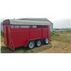 Image 4 : 16' FACTORY BUILT LIFT OFF STOCK TRAILER, INSIDE SWIG GATE, REAR W\SWING AND SLIDING DOORS, GOOD FLO