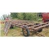 Image 2 : HOME BUILT HEAVY DUTY TRUCK FRAME BALE TRAILER, 7.5X20 DULAS, HAULS 14 ROUND BALES