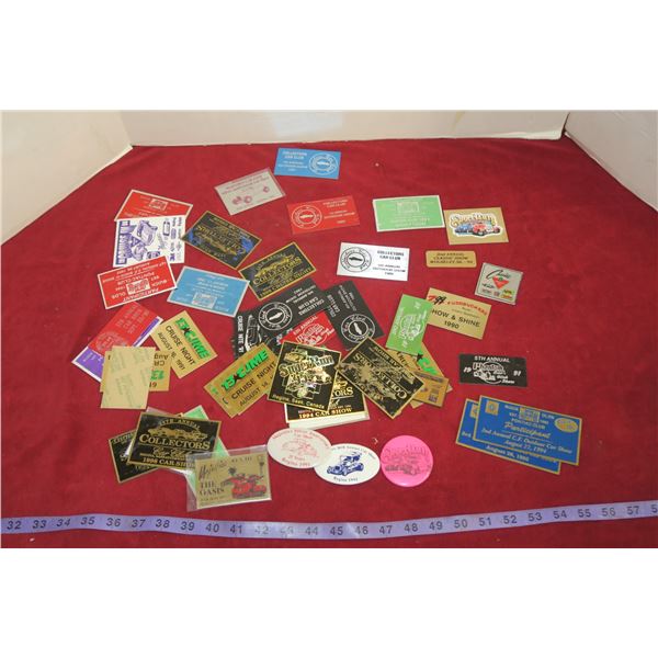 Lot of Vintage Commemorative Car Show Plaques & Misc.