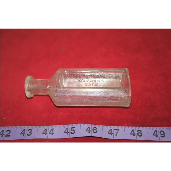 Watrous SK Hixon Drug & Stationery Medicine Bottle
