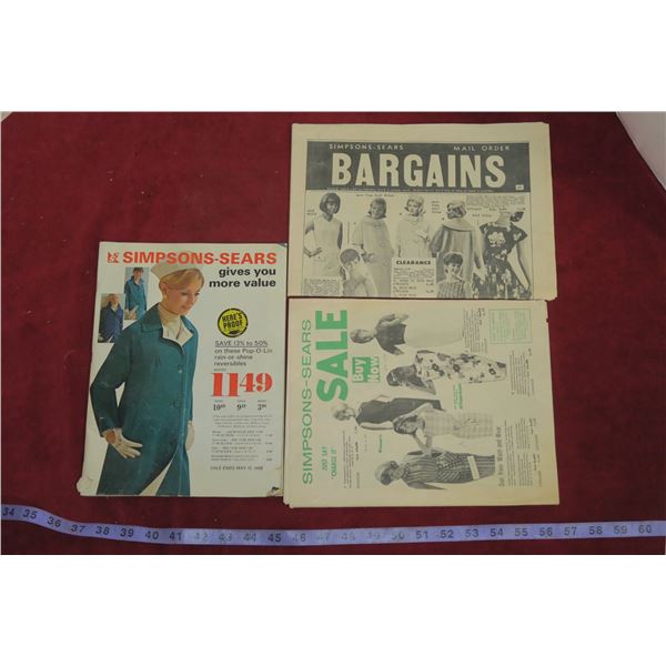 3 Vintage Sears Catalogues, 1960's
