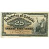 Image 1 : Dominion of Canada 25¢ shinplaster Jan 1900 #9a V.F. cond.