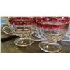 Image 3 : Cranberry Punch Bowl + 7 Cups