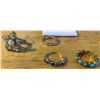 Image 3 : (4) Rings + Pair Of Earrings
