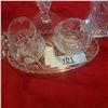 Image 4 : six pieces. two Large Heavy crystal vases cream and sugar set candle holder