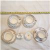 Image 6 : higher value porcelain lot gold silver leaf, 25th Anniversary set, Royal Chelsea, Petit Point