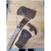 Image 1 : 2 AXE HEADS, 1 W/ HANDLE + HAMMER HEAD