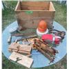 Image 1 : Wooden Crate Of Old Tools + Hinges + Etc.
