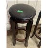 Image 2 : 2 Wooden Stools Padded Seat 30" High