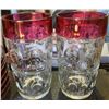 Image 4 : Cranberry Glassware (Cups + Plates + Etc.)