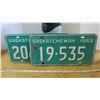 Image 1 : 2 -1969 Saskatchewan License Plates