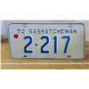 Image 1 : 1972 Saskatchewan Plate