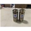 Image 1 : Silver tone Salt&Pepper with cobalt glass 4"tall