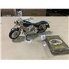 Image 1 : Harley Davidson die cast motorcycle with deck of cards